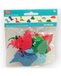 Figura de Fieltro con Adhesivo Dinosaurios