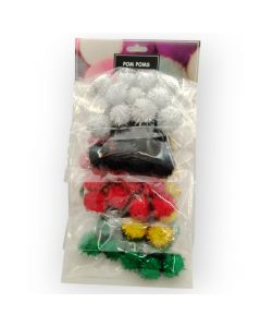 Tarjeta de Pom Poms Metálicos Básicos 25 mm