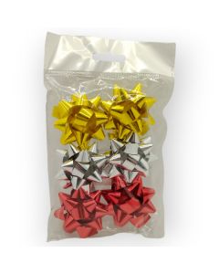 Moño para Regalo c/ adhesivo 2" Estrella Surtido Metálico 1