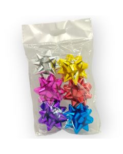 Moño para Regalo c/ adhesivo 2" Estrella Surtido Metálico 2