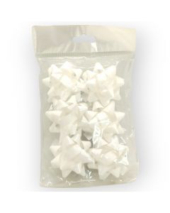 Moño para Regalo c/ adhesivo 2" Estrella Blanco