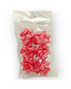 Moño para Regalo c/ adhesivo 2" Estrella Rojo