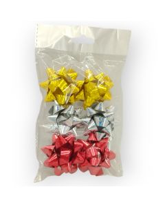 Moño para Regalo c/ adhesivo 2" Estrella Surtido Holográfico 1