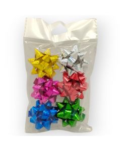 Moño para Regalo c/ adhesivo 2" Estrella Surtido Holográfico 2