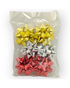 Moño para Regalo c/ adhesivo 3" Estrella Surtido Metálico 1