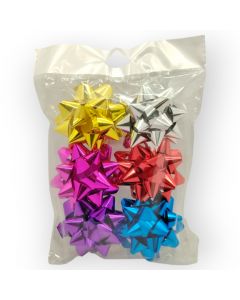Moño para Regalo c/ adhesivo 3" Estrella Surtido Metálico 2