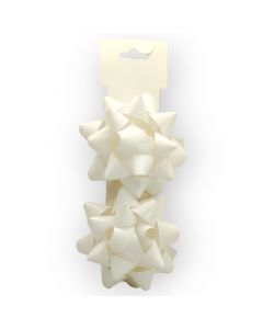Moño para Regalo c/ adhesivo 4" Estrella Blanco