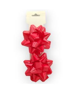 Moño para Regalo c/ adhesivo 4" Estrella Rojo