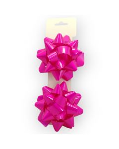 Moño para Regalo c/ adhesivo 4" Estrella Fiusha