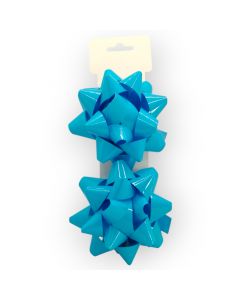 Moño para Regalo c/ adhesivo 4" Estrella Azul Cielo