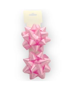 Moño para Regalo c/ adhesivo 4" Estrella Rosa