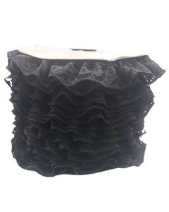 Encaje Valenciano Plisado #2 G165418 Negro 4.5 Cm