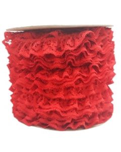 Encaje Valenciano Plisado #2 G165418 Rojo 3 Cm