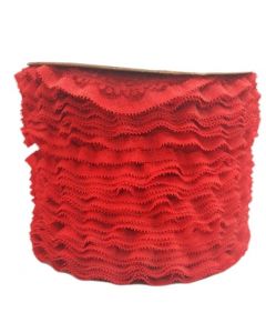 Encaje Valenciano Plisado #1 G165089 Rojo 2 Cm