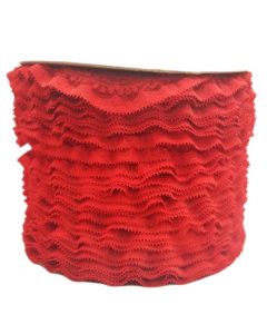 Encaje Valenciano Plisado #1 G165089 Rojo 3 Cm