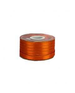 Listón Satinado Con Orilla Metálica Oro-Naranja #3