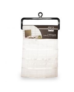 Cortina Tergal Cuadros Blanco con Dobladillo 4 pzas