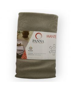 Mantel Decorativo Redondo Jaquard Rombos Gris Perla Liso