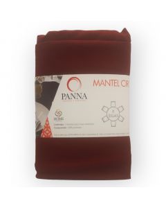 Mantel Decorativo Redondo Tergal Liso Rojo Vino Lino Liso