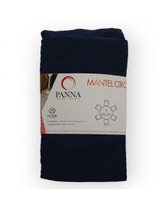 Mantel Decorativo Redondo Atenas Diamante Azul Marino Liso