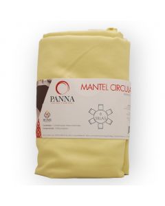 Mantel Decorativo Redondo Tergal Liso Hueso