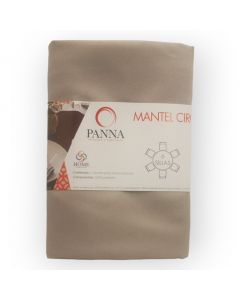 Mantel Decorativo Redondo Tergal Liso Gris Perla Liso