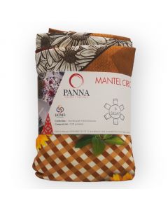 Mantel Decorativo Redondo Tergal Estampado Beige Girasol