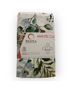 Mantel Decorativo Cuadrado Loneta Estampada Blanco Botánico