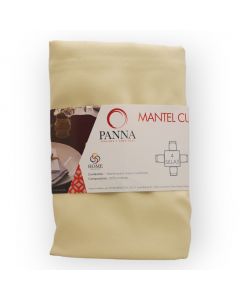 Mantel Decorativo Cuadrado Tergal Liso Hueso