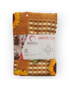 Mantel Decorativo Cuadrado Tergal Estampado Beige Girasol