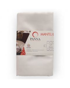 Mantel Decorativo Rectangular Tergal Liso Blanco Mediano