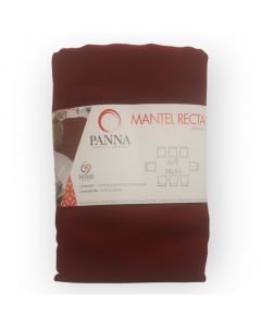 Mantel Decorativo Rectangular Tergal Liso Rojo Vino Liso Mediano
