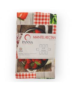 Mantel Decorativo Rectangular Tergal Estampado Azul Cielo Mosaico Mediano