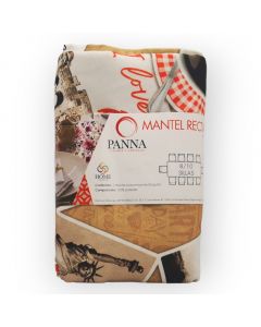 Mantel Decorativo Rectangular Tergal Estampado Beige Viaje Grande