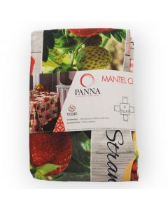 Mantel Decorativo Cuadrado Tergal Estampado Rojo Fresas
