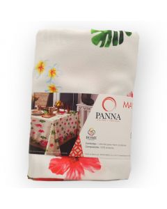 Mantel Decorativo Cuadrado Tergal Estampado Hueso Flores