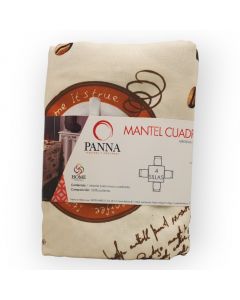 Mantel Decorativo Cuadrado Tergal Estampado Beige Coffee