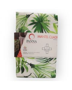 Mantel Decorativo Cuadrado Tergal Estampado Verde Esmeralda Botánico