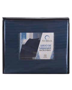 Juego de Sábanas Individual Embossed Azul Marino