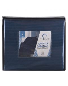 Juego de Sábanas King Size Embossed Azul Marino