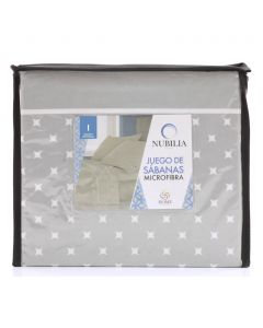 Juego de Sábanas Individual Casanova Gris Perla