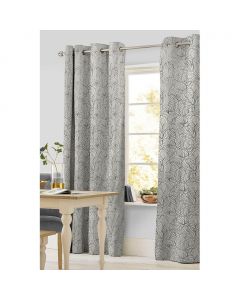 Cortina Decorativa Marbella II Arillos Abastracto Gris Perla