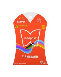 Colorante para telas Mariposa Cristales Naranja No.618 de 32 g