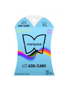 Colorante para telas Mariposa Cristales Azul Claro No.623 de 32 g