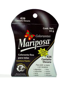 Colorante para telas Mariposa Cristales Castaño Claro No.626 de 32 g