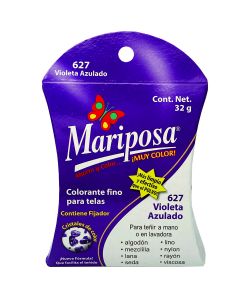 Colorante para telas Mariposa Cristales Violeta Azulado No.627 de 32 g