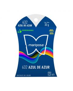 Colorante para telas Mariposa Cristales Azul de Azur No.632 de 32 g