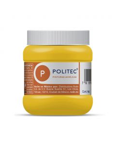 Pintura Acrílica Politec Amarillo Medio No.318 de 250 ml
