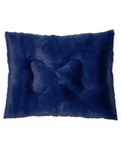 Cama para Mascota Rectangular Pelo Largo Chica Azul Marino