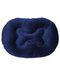 Cama para Mascota Ovalada Velour Chica Azul Marino